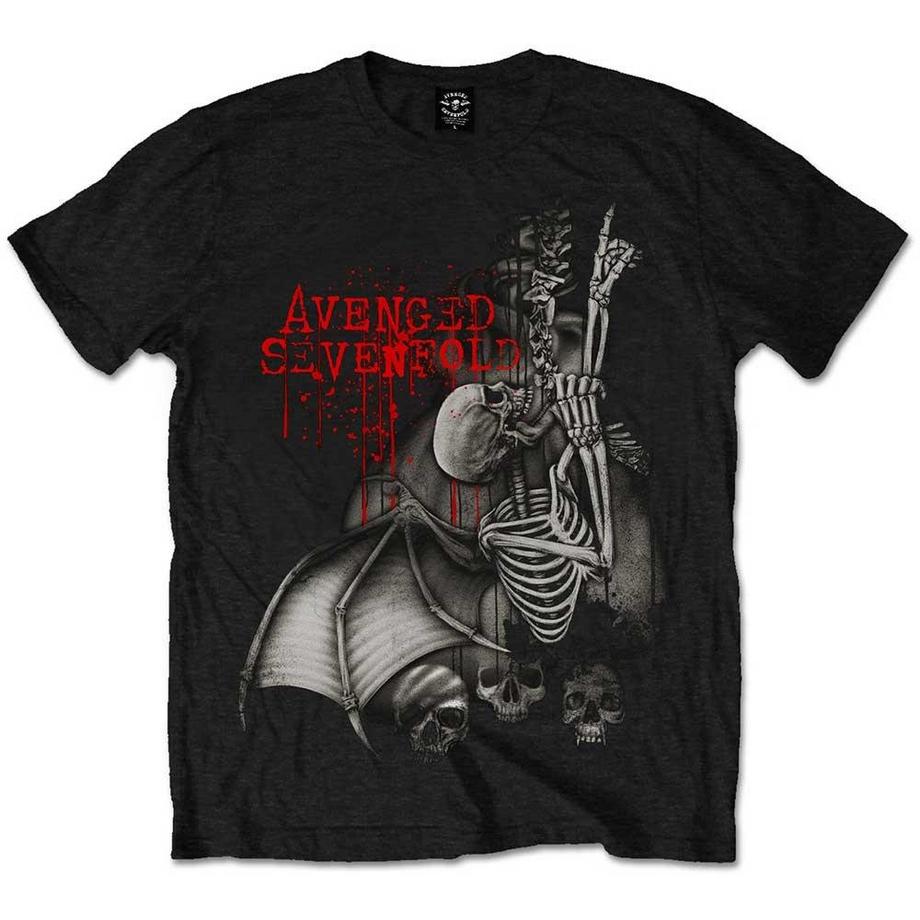 Avenged Sevenfold T-Shirt Stampa Grafica Scheletro  