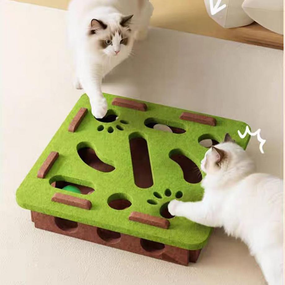 Alopini  jouets interactifs de puzzle, jouets de chat de labyrinthe de feutre travail indépendant 