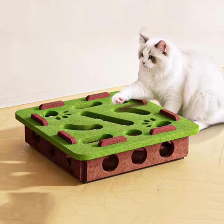 jouets interactifs de puzzle, jouets de chat de labyrinthe de feutre travail indépendant
