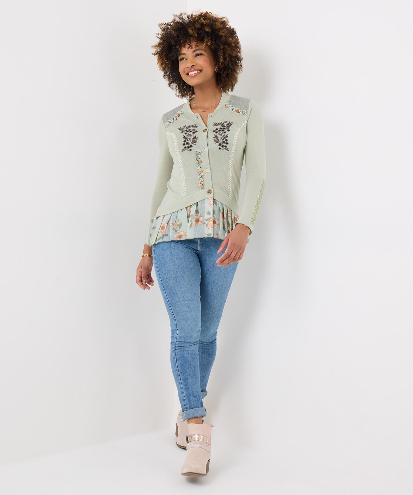 Joe Browns Top Jersey Ricamato Floreale  