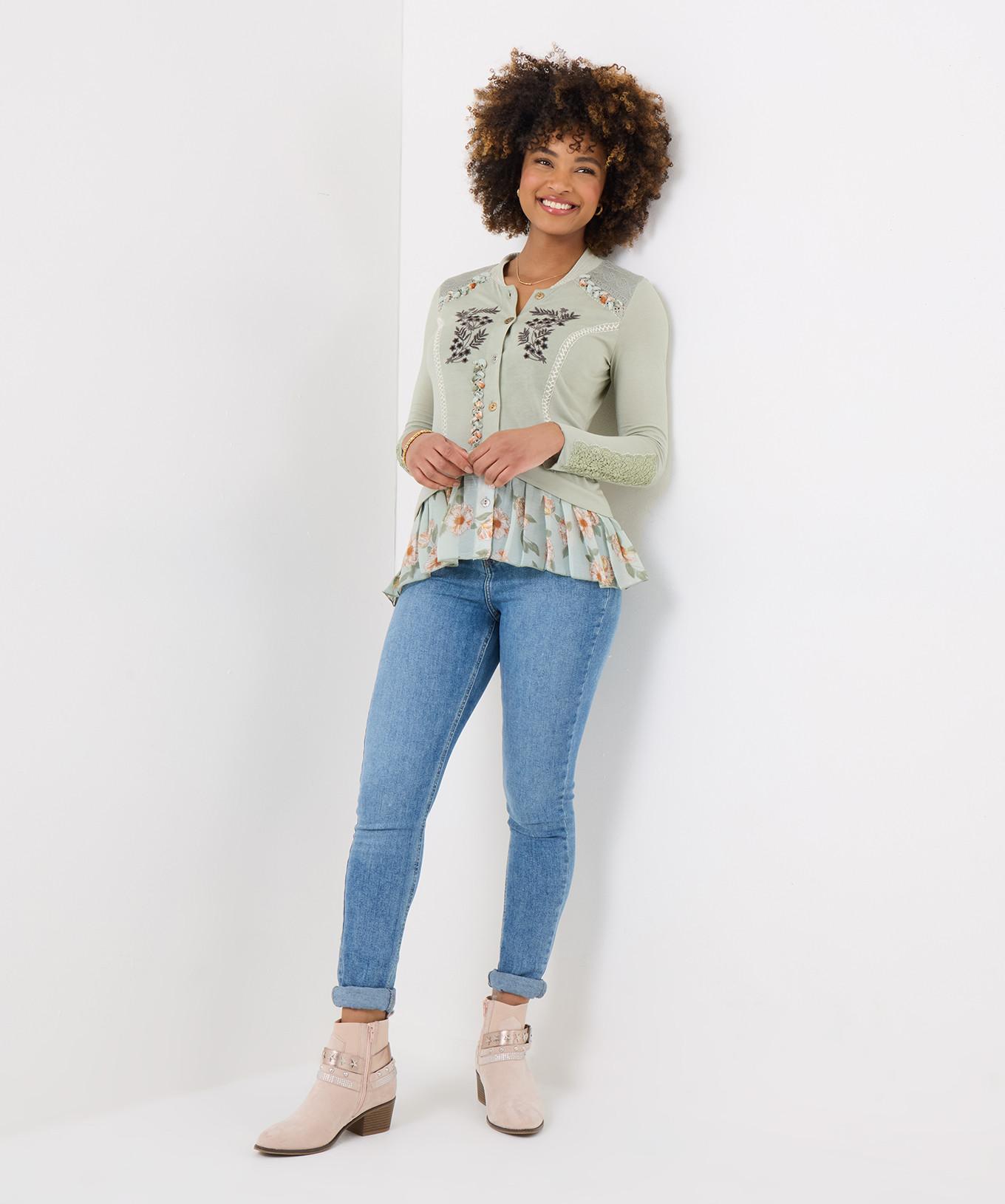 Joe Browns Top Jersey Ricamato Floreale  