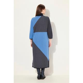 Ulla Popken Abito Midi in Maglia Collo Alto Maniche 3/4 Cotone Biologico  