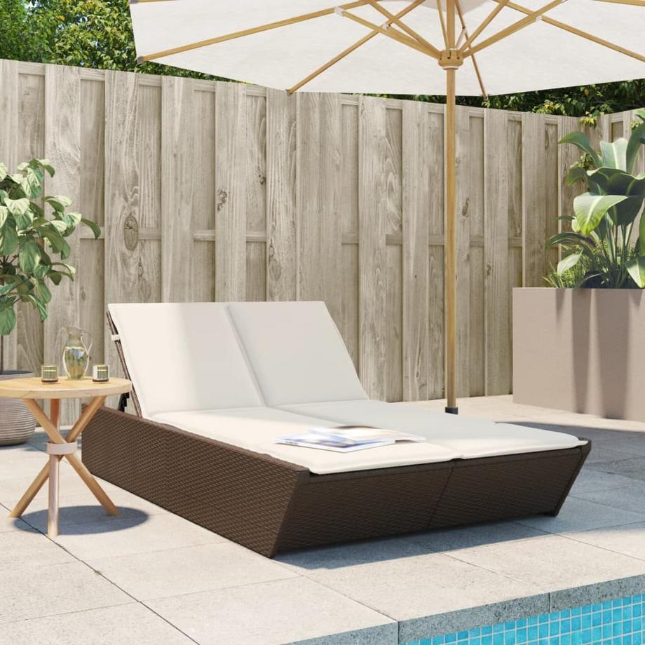 VidaXL Chaise longue double rotin synthétique  
