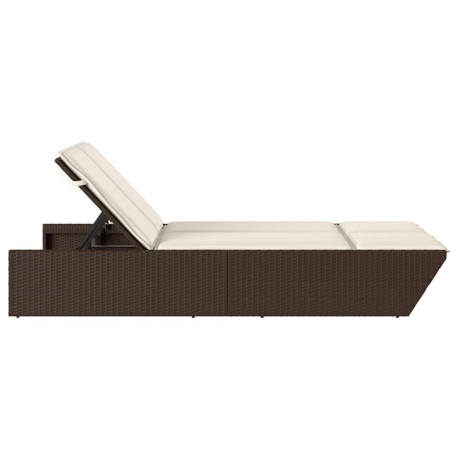VidaXL Chaise longue double rotin synthétique  