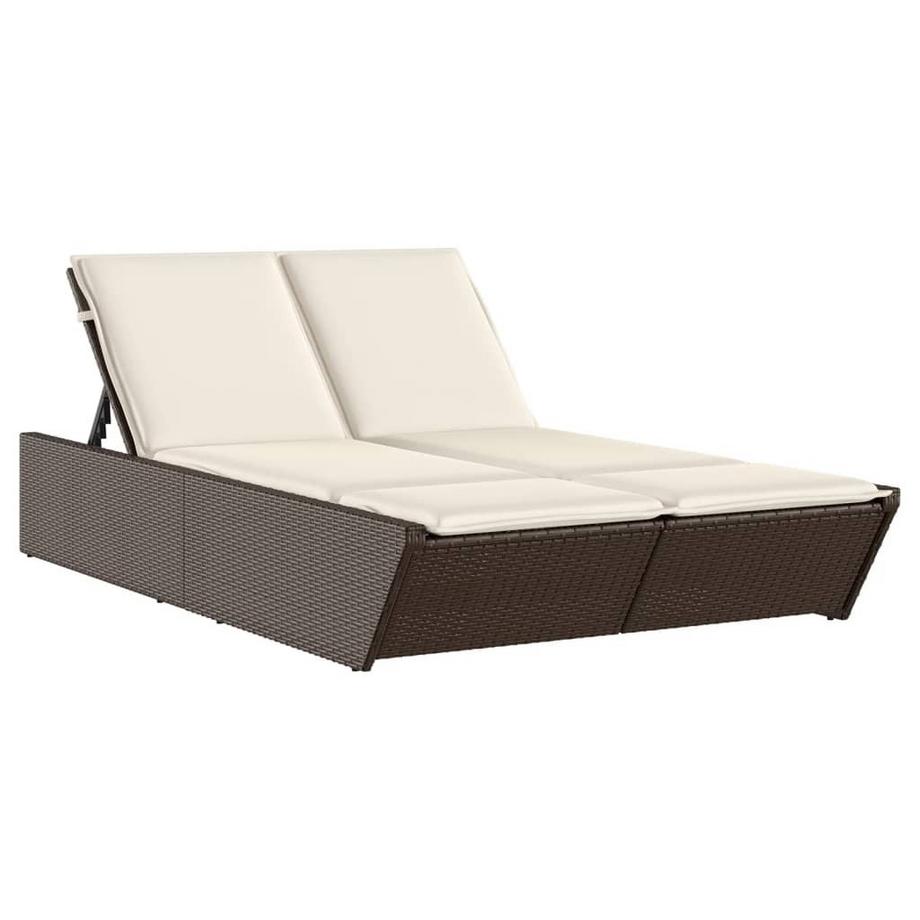 Chaise longue double rotin synthétique
