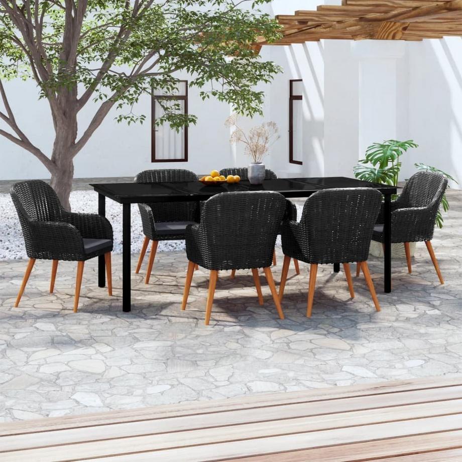 VidaXL Ensemble de salle à manger de jardin rotin synthétique  
