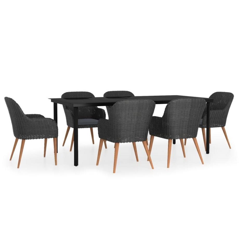 Ensemble de salle à manger de jardin rotin synthétique