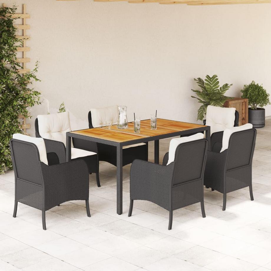 VidaXL Ensemble de salle à manger de jardin rotin synthétique  