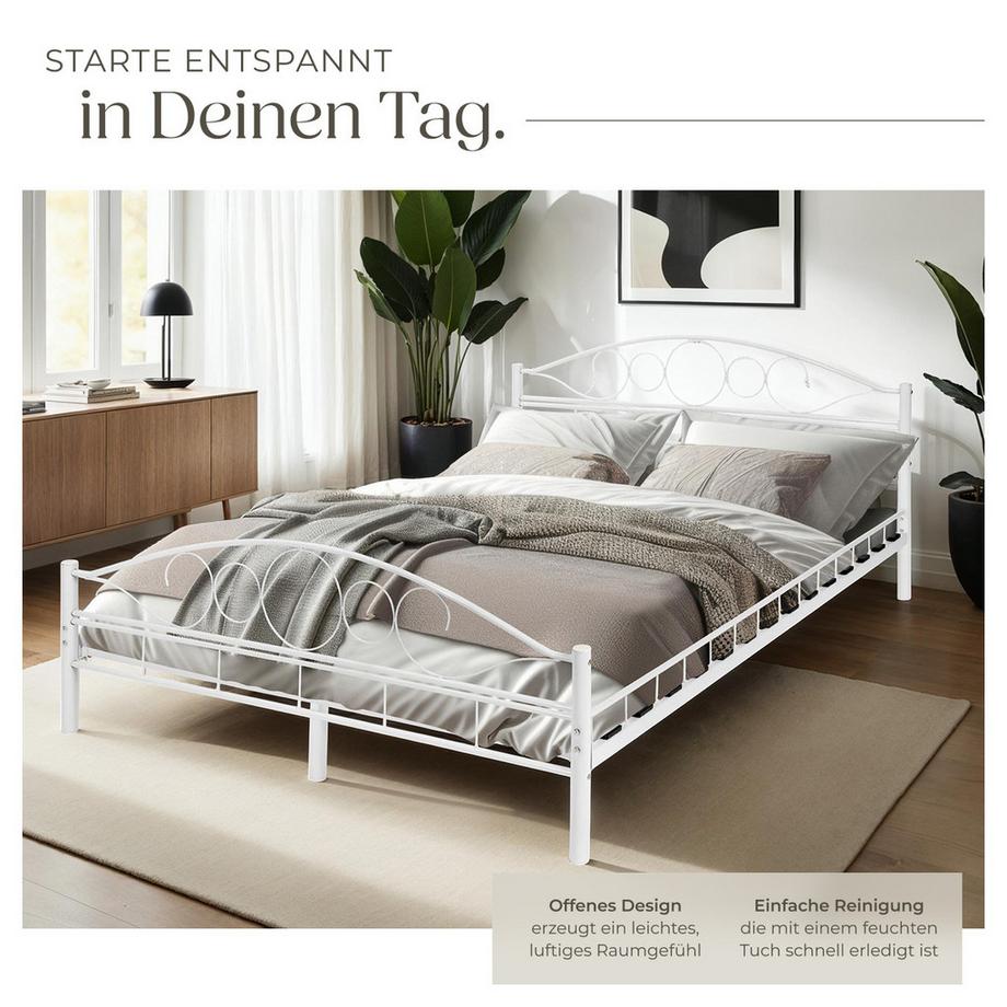 Tectake Letto in metallo Sonno robusto telaio in acciaio  