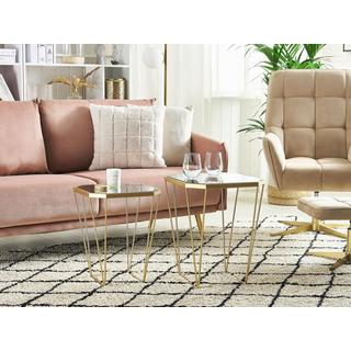 Beliani Beistelltisch 2er Set aus Glas Modern SIERRA  