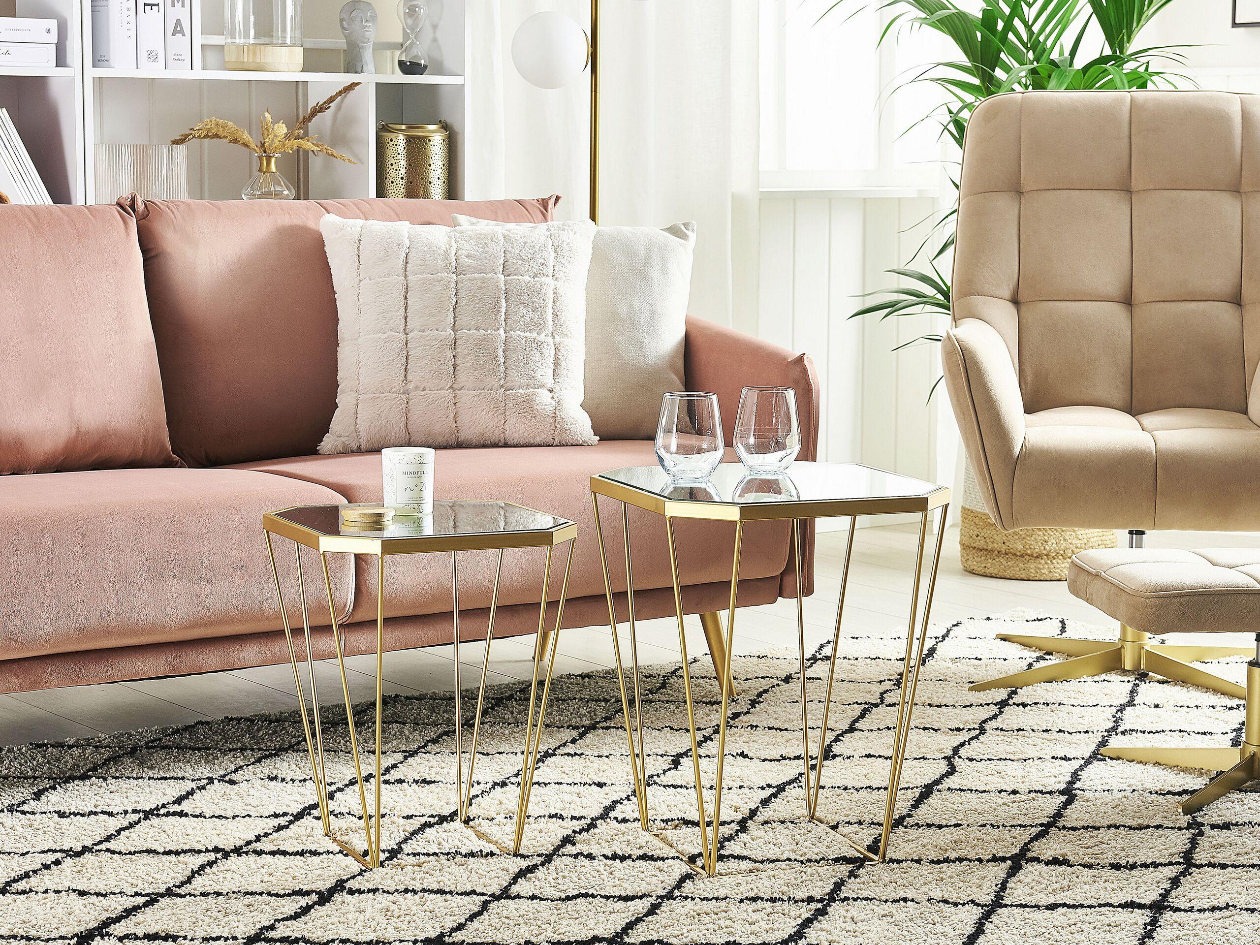 Beliani Beistelltisch 2er Set aus Glas Modern SIERRA  