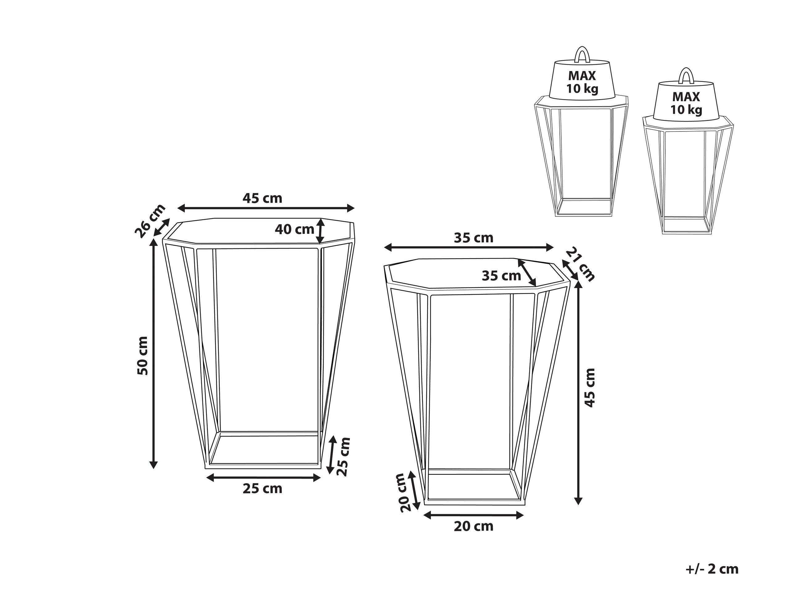 Beliani Tisch Set aus Glas Modern SIERRA  