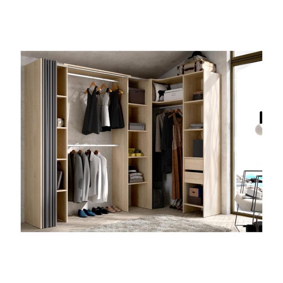 Vente-unique Dressing d'angle extensible DORIAN L12Chêne  