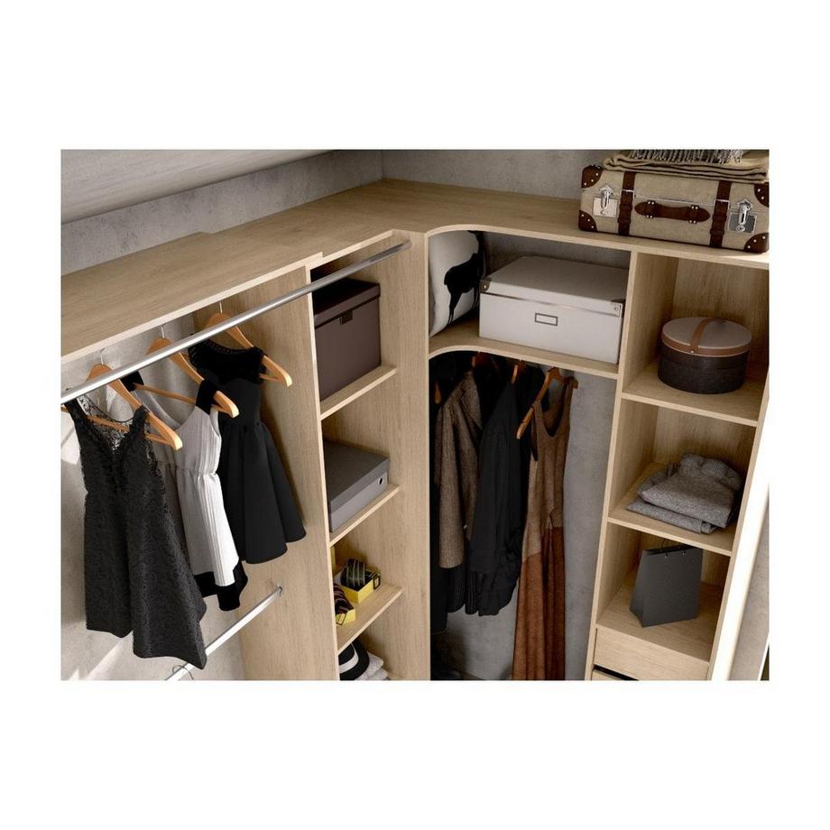 Vente-unique Dressing d'angle extensible DORIAN L12Chêne  