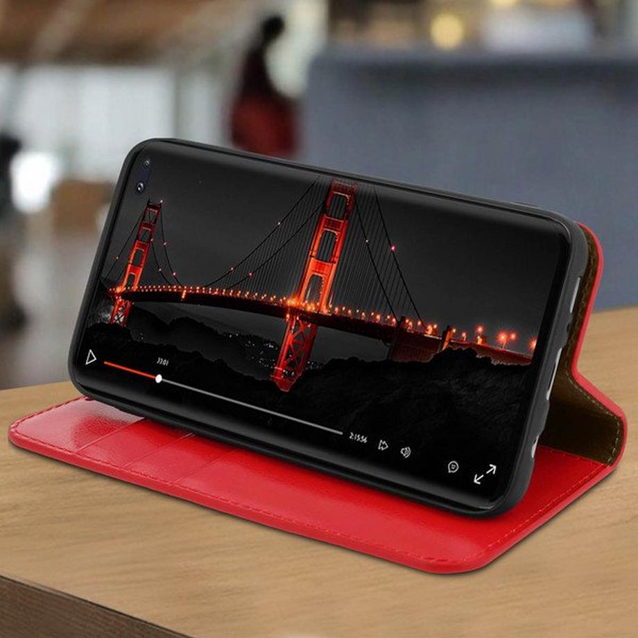 Avizar  Cover Echtleder Galaxy S10 Plus Rot 