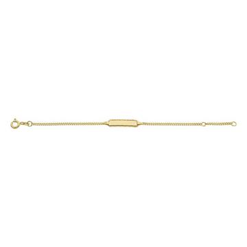 ID-Bracelet Panzer Gelbgold 585, Schild diamantiert 1.7mm, 14cm