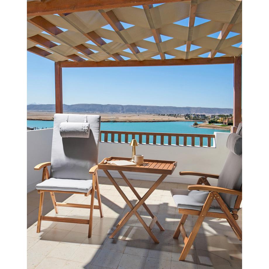 Beliani Set mit 2 Stühlen und Sitzkissen aus Akazienholz Klassisch JAVA PREMIUM  