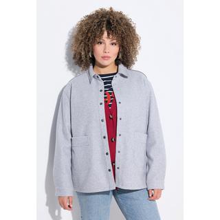 Ulla Popken Shaket Oversize Collo Camicia Maniche Lunghe  