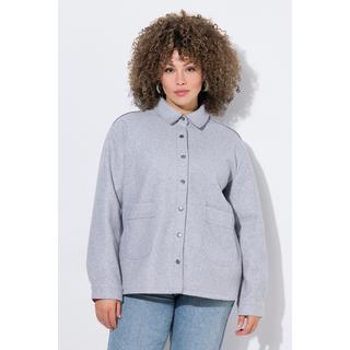 Ulla Popken Shaket Oversize Collo Camicia Maniche Lunghe  