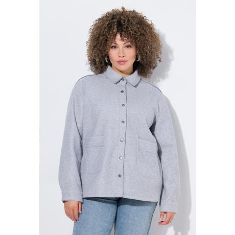 Ulla Popken Shaket Oversize Collo Camicia Maniche Lunghe  