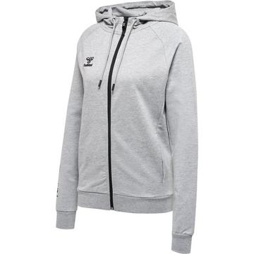 sweatshirt mit kapuze und reißverschuss aus baumwoe, damen humme move grid