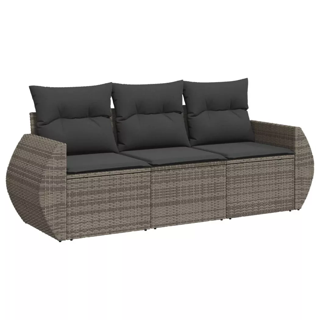 VidaXL - set divano da giardino Polirattan, One Size, Grigio