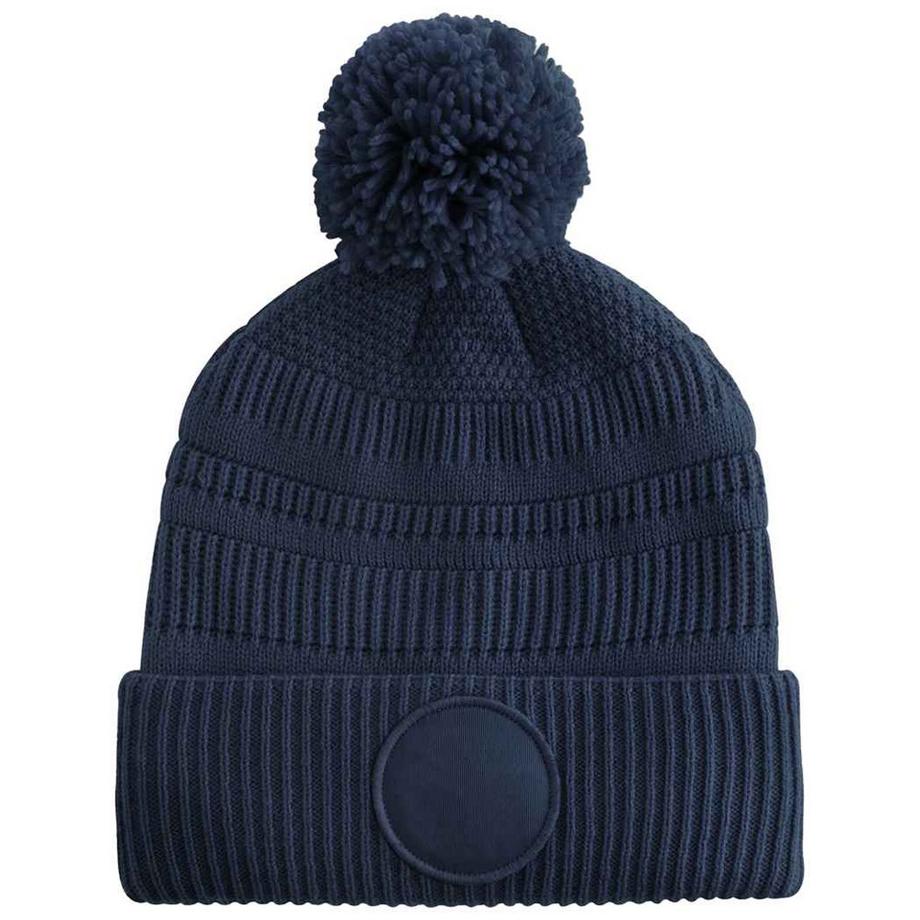 Beechfield Berretto con Pom Pom e Tasca a Toppa  