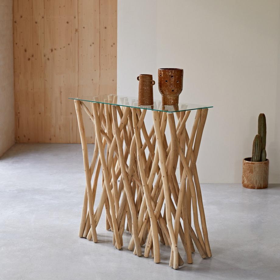 Tikamoon Console en teck massif River  