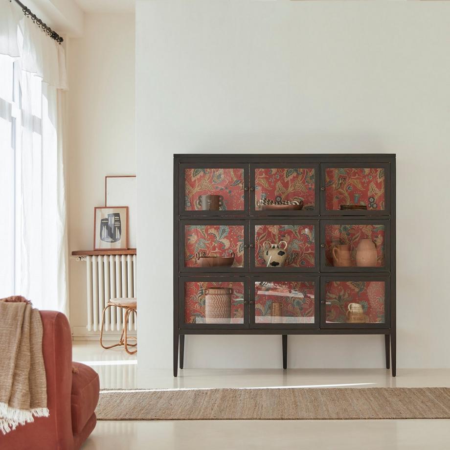 Tikamoon Breite Vitrine aus Ulmenholz Tana  