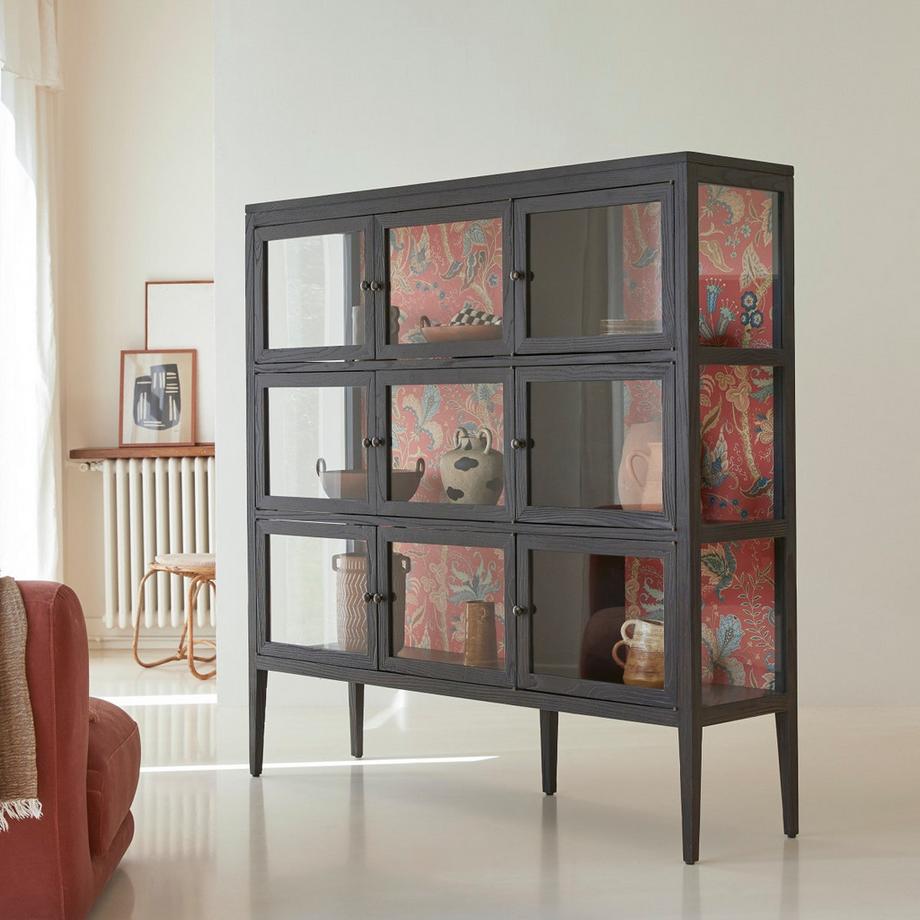 Tikamoon Breite Vitrine aus Ulmenholz Tana  