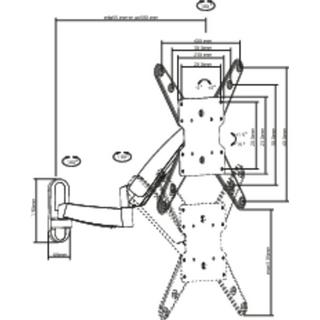 SpeaKa Professional  SuperFlex Supporto a parete per TV Estensibile , Regolazione dell'inclinazione s 