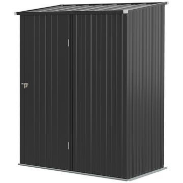 Remise à outils 1,34 m² Armoire de jardin verrouillable avec toit en appentis en acier galvanisé, 161,5x94,5x196cm, noir