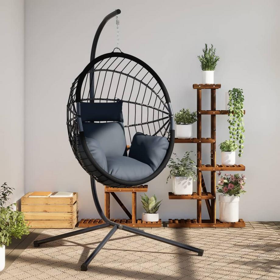VidaXL Chaise forme œuf suspendue rotin  