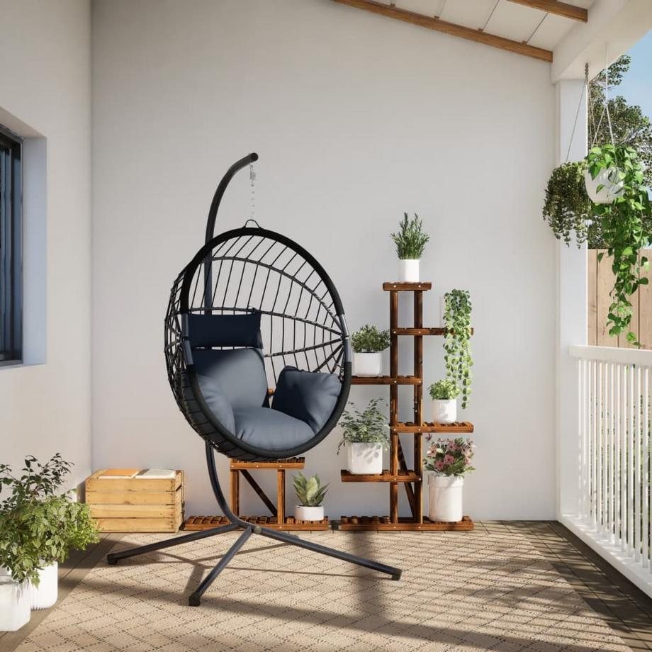 VidaXL Chaise forme œuf suspendue rotin  