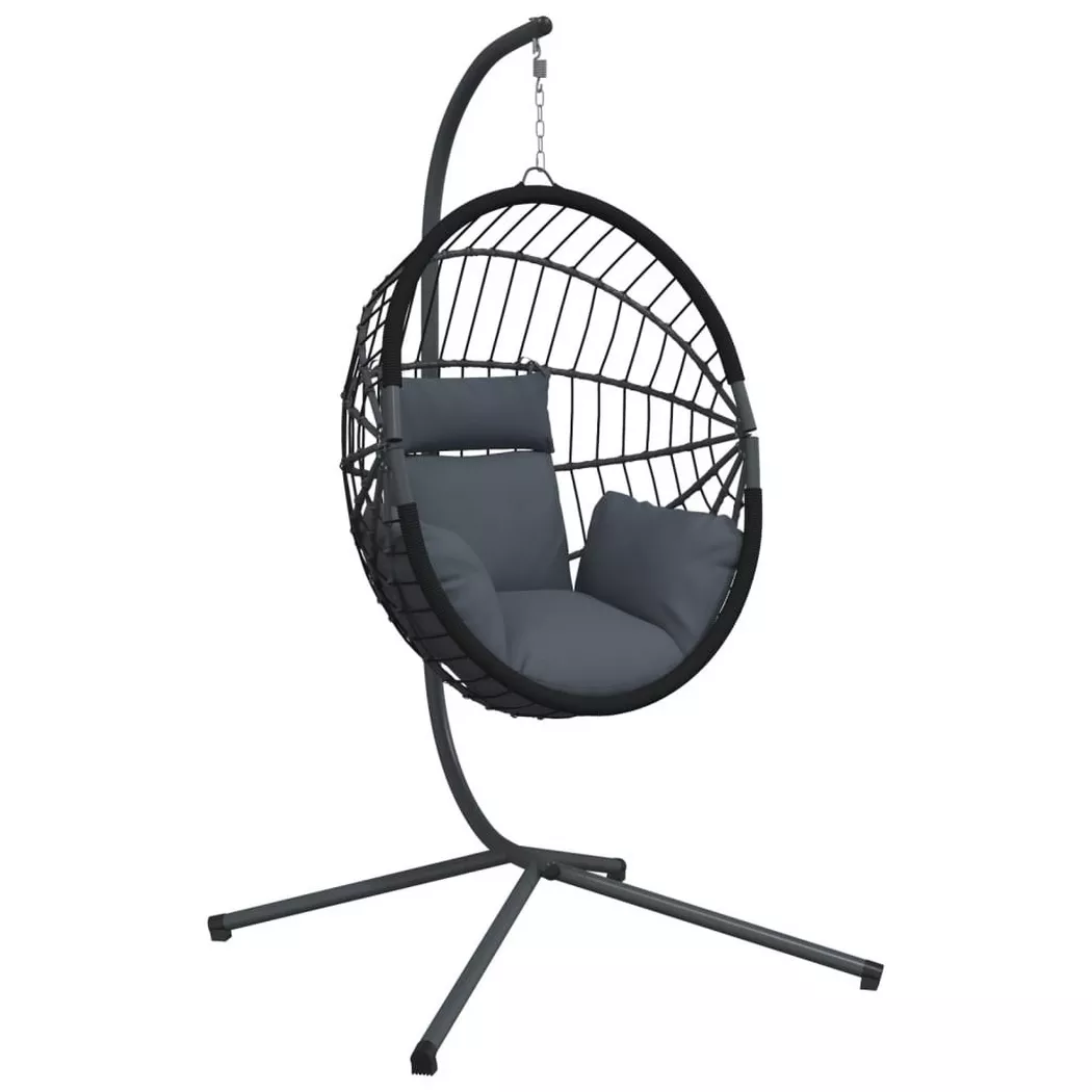 VidaXL - sedia a uovo sospesa Rattan, One Size, Grigio