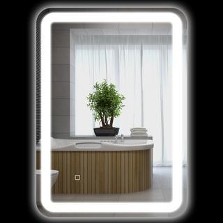 Northio  Miroir de salle de bain LED, 50 x 70 cm, IP44, avec 3 couleurs de lumière, interrupteur tactile, antibuée automatique, fonction mémoire, verre trempé, argent 