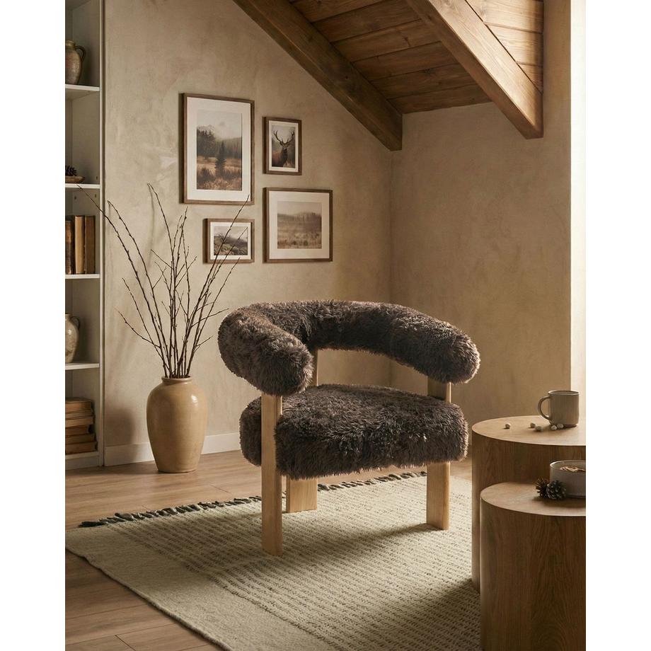 Beliani Sessel aus Webpelz Modern ILBRO  