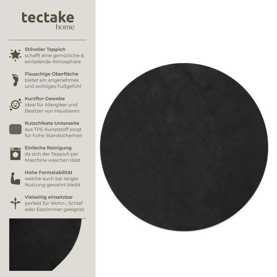 Tectake Kurzflorteppich Soft Zone verschiedene Größen und Farben flauschige Oberfläche  