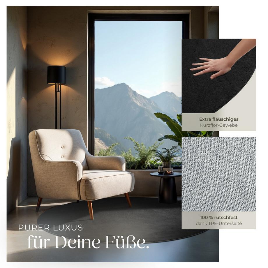 Tectake Kurzflorteppich Soft Zone verschiedene Größen und Farben flauschige Oberfläche  