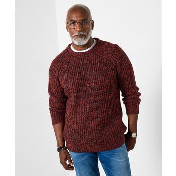 Grob gestrickter Rippenpullover