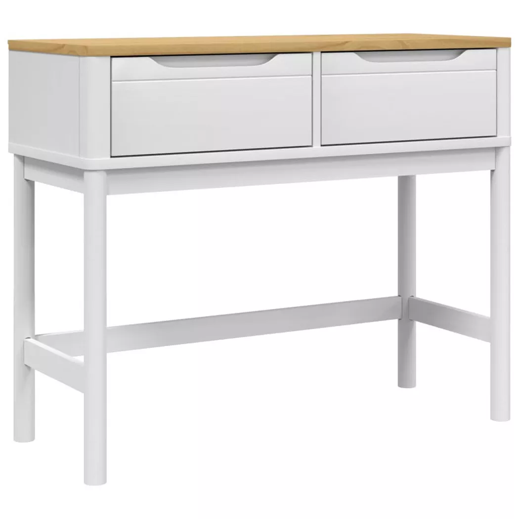 VidaXL - Table console bois de pin, One Size, Blanc