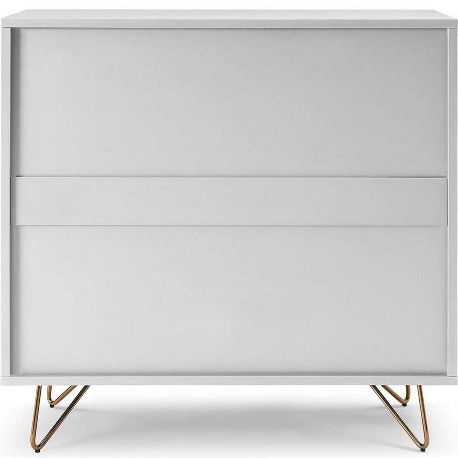 mutoni Kommode 4 Schubladen weiss gold 90  