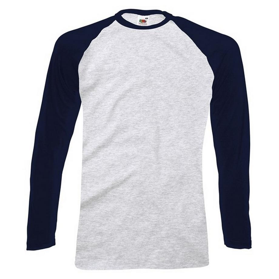 Fruit of the Loom T-shirt Baseball Maniche Lunghe  