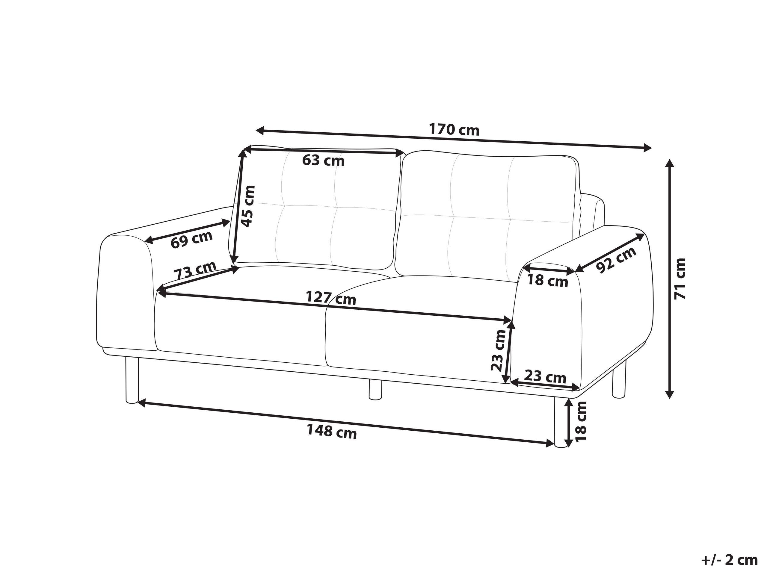 Beliani 2 Sitzer Sofa aus Polyester Klassisch LAURILA  