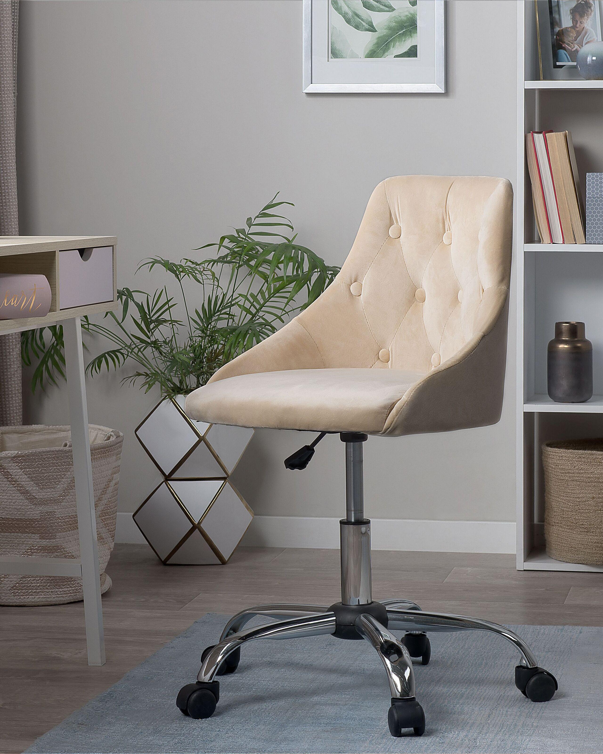 Beliani Chaise de bureau en Velours Glamour PARRISH  