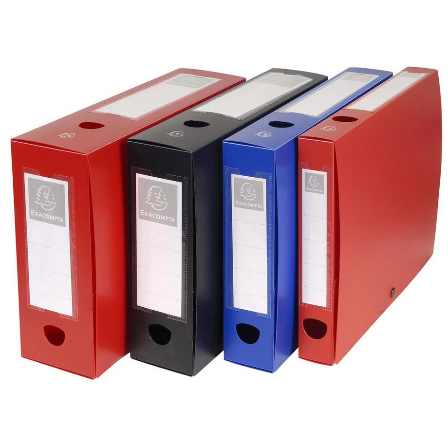 Exacompta Boite de classement à pression Dos 40mm polypropylène 7/10e Opaque - A4 - x 10  