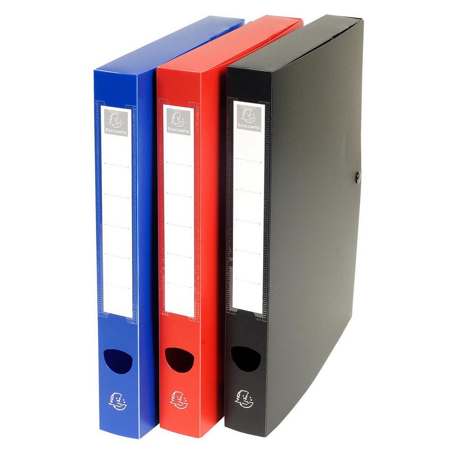 Exacompta Boite de classement à pression Dos 40mm polypropylène 7/10e Opaque - A4 - x 10  