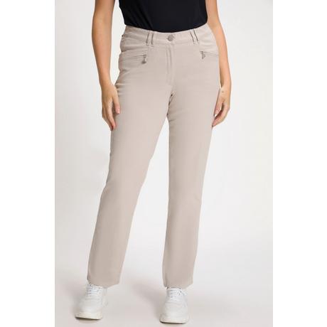 Ulla Popken  Pantaloni estivi modello Mony in tessuto piacevolmente leggero ed elasticizzato con tasche con zip 