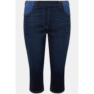 Ulla Popken  Jeans Capri modello Sienna in materiale elasticizzato con taglio della gamba aderente e cintura elastica 