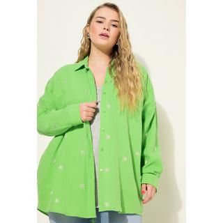 Studio Untold  Camicia dal taglio oversize in mussola con ricami, collo da camicia e maniche lunghe 